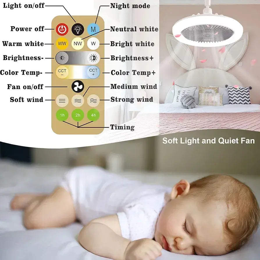 lámparas‑ventilador de techo LED multifuncionales con control remoto